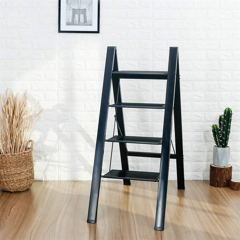 BAOYOUNI Trittleiter, Leicht, Klapptrittleiter, Aluminium Sicherheits Stehleiter, mit rutschfeste Br