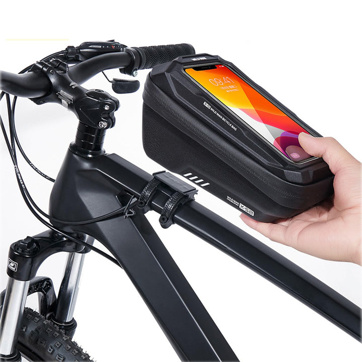 Rahmentasche Fahrrad - wasserdichte Oberrohrtasche Fahrrad Handytasche mit TPU-Touchscreen für Smart