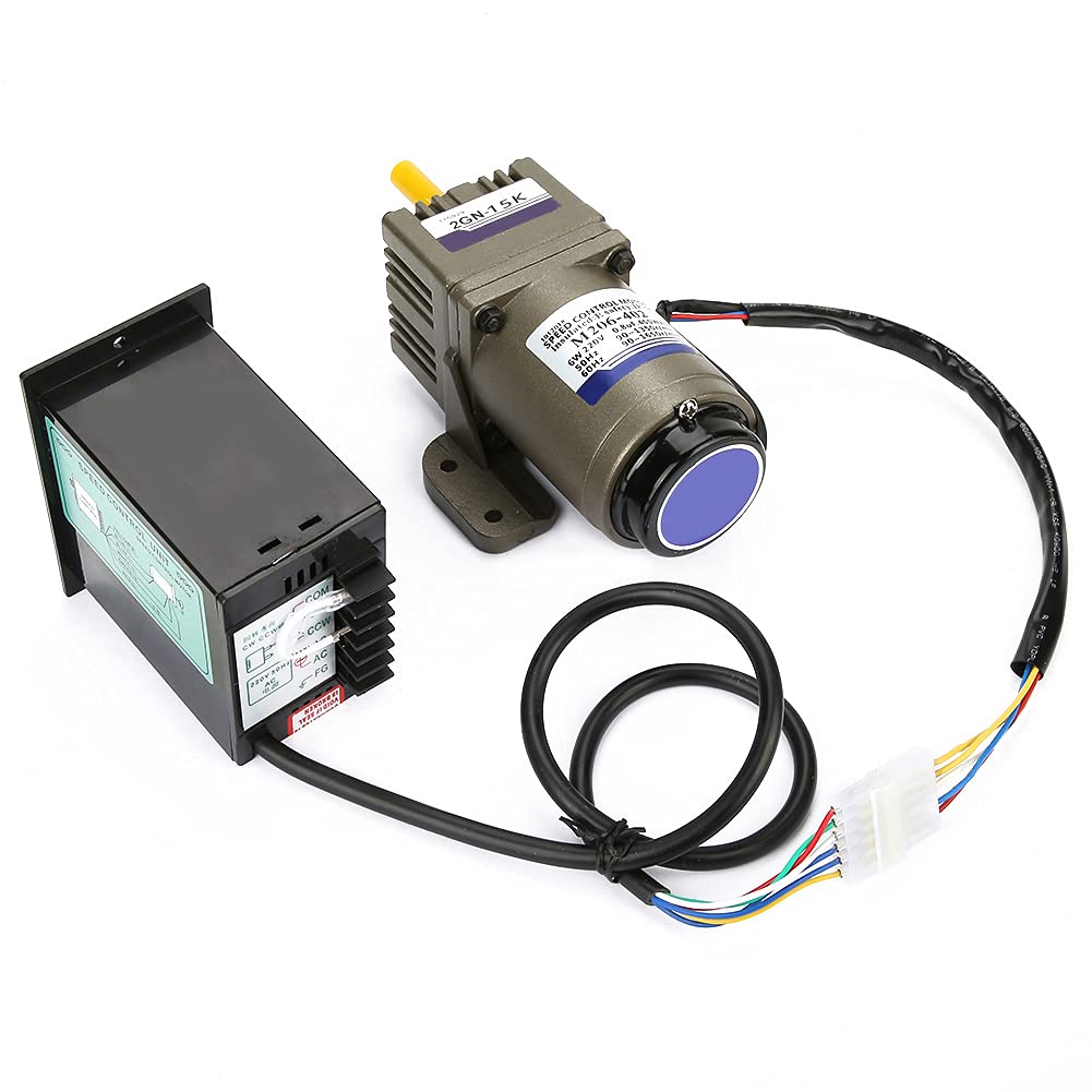 Elektrischer Getriebemotor, AC 220V 6W Einphasen-Asynchrongetriebemotor Verzögerung einstellbare Dre