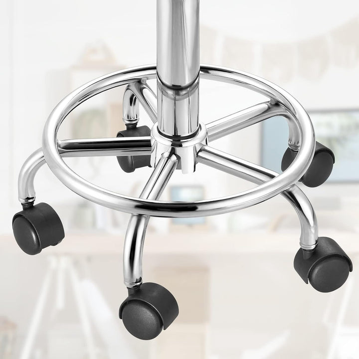 Casaria® Rollhocker Höhenverstellbar 10cm Polsterung 360°C Drehbar 51-65cm Sitzhöhe Fussstütze Küche