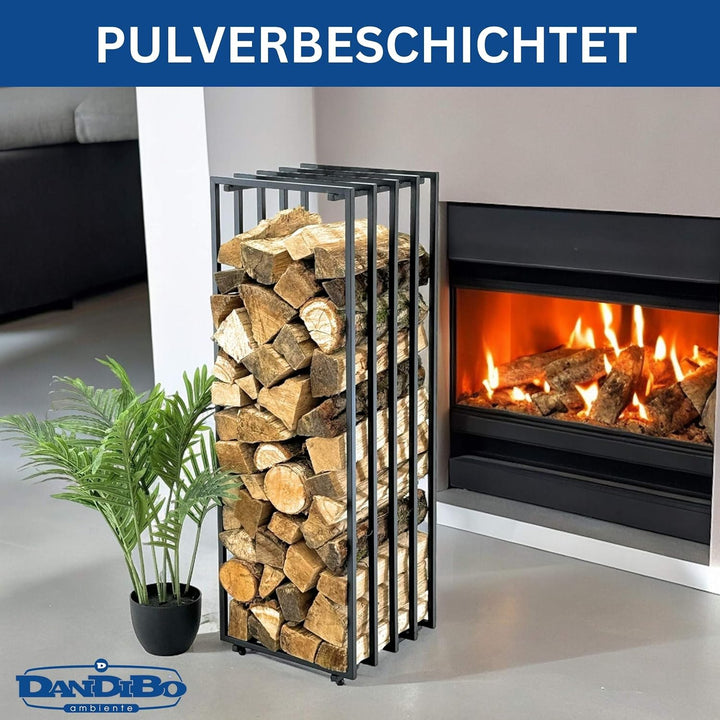 DanDiBo Kaminholzregal Innen Metall Schwarz Feuerholzregal Brennholzregal Kaminholzständer 96609 Kam
