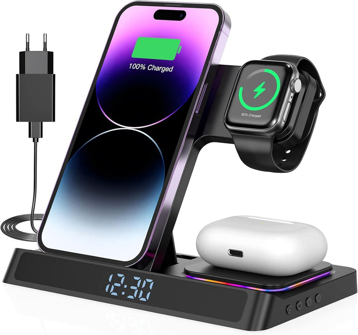 4 in 1 ladestation für iPhone und Watch Kabelloses Ladegerät 15W Faltbarer Induktive Wireless Charge
