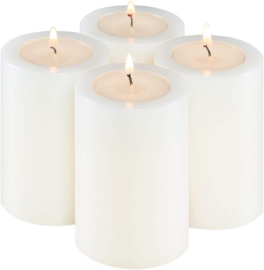Sin!® 4er Set Teelichthalter & Dauerkerze Trend Ø 6cm H 8cm warmweiss - Die Kerze die Nicht schmilzt