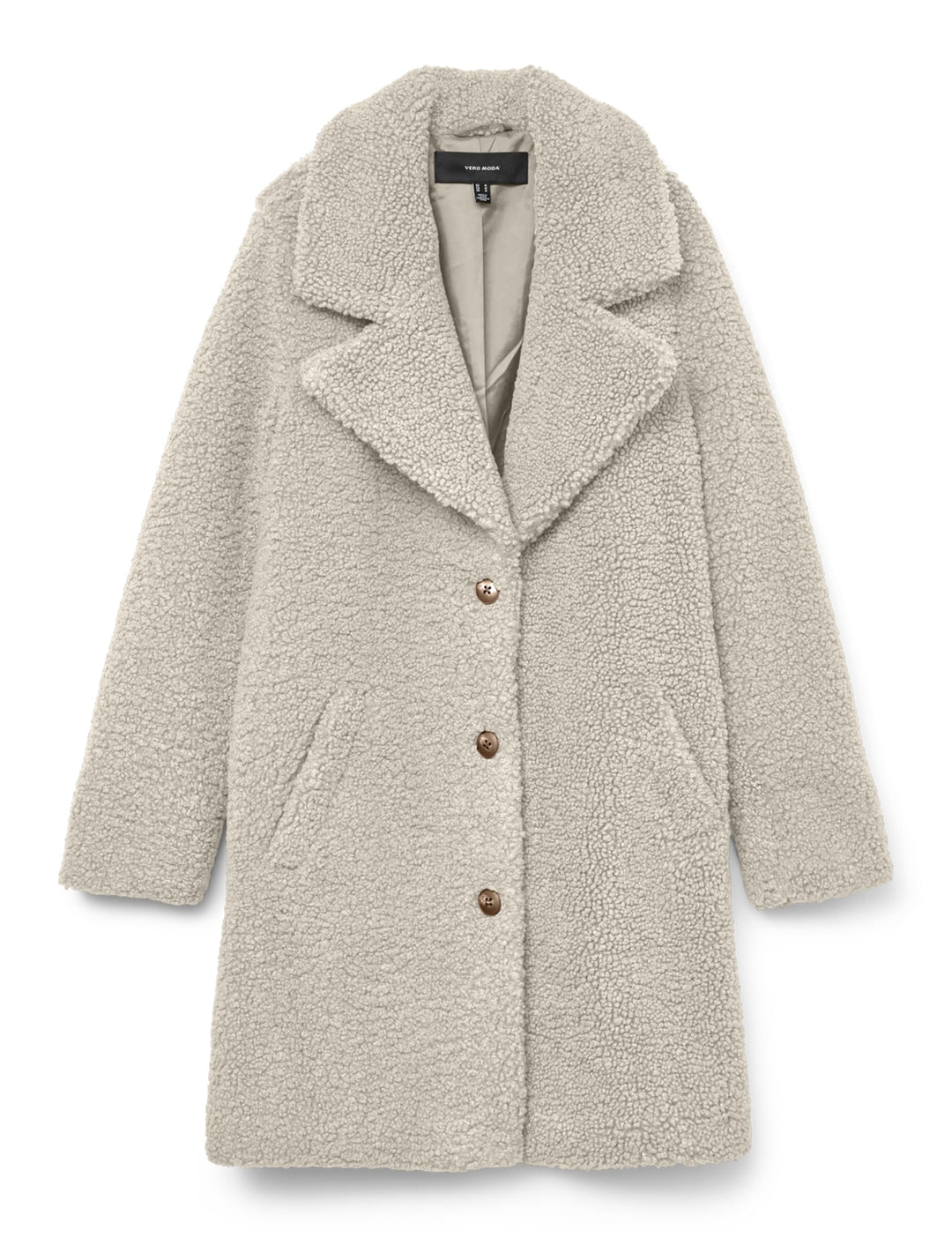 VERO MODA female Teddyfell Mantel VMKYLIE Mantel L Oatmeal, L Oatmeal