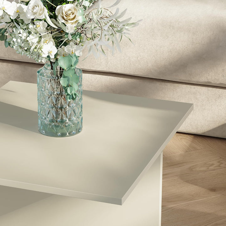 [en.casa] Couchtisch Taniena Wohnzimmertisch mit doppelter Tischplatte eckig Beistelltisch 100 x 55