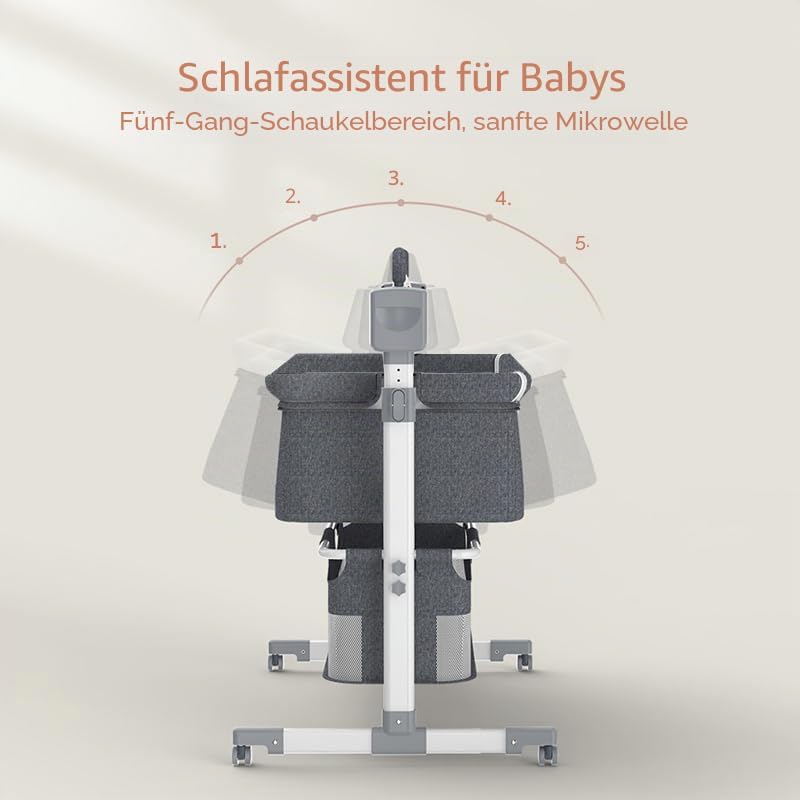Beistellbett Baby, Convertible Grosser Raum Babybett für Co-Sleeping, Baby Beistellbett Boxspringbet