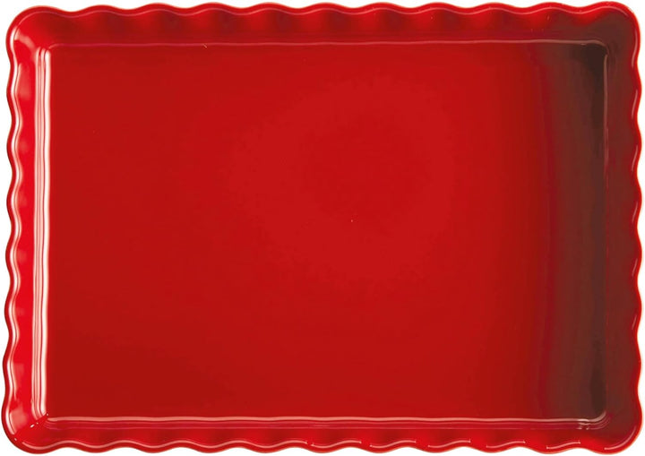 Taartvorm diep rechthoek 2.40 Ltr Emile Henry 6038-34 Grand Cru Red, Red