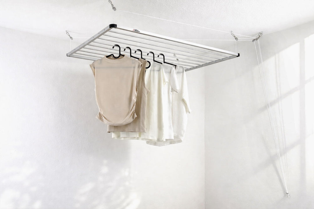 Lift Deckenwäscheständer - Deckentrockner - Wäscheständer für die Decke 120cm für Badewanne, Balkon,