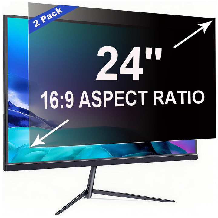 2 Stück Sichtschutzfolie für 24 Zoll 16:9 (53.2x29.9cm) Monitor - Blaulichtfilter &amp; Blendschutz, Abn