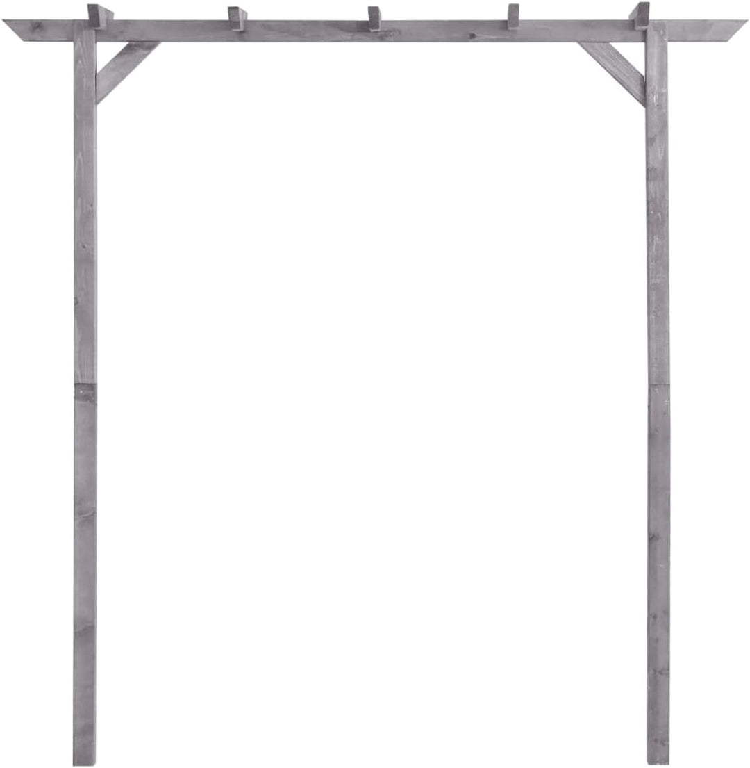 Gecheer Pergola Rosenbogen Rankhilfe Holzbogen Spalier Imprägniertes Kiefernholz Grau 200x40x205 cm