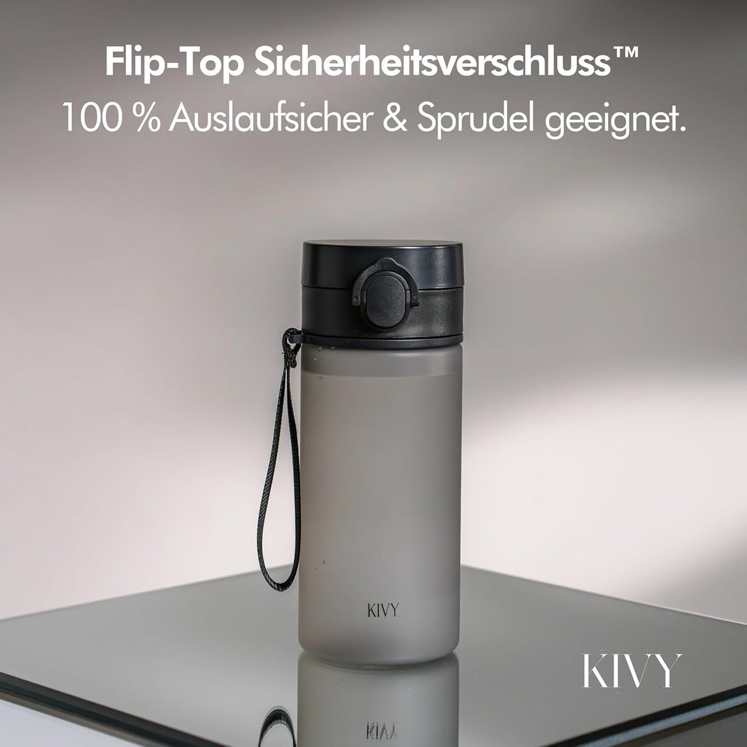 KIVY Trinkflasche 650ml [BPA FREI] Auslaufsicher &amp; Spülmaschinenfest - Wasserflasche für Kinder &amp; Er