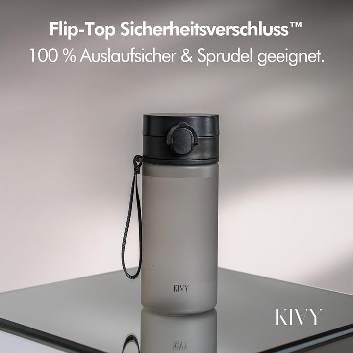 KIVY Trinkflasche 650ml [BPA FREI] Auslaufsicher &amp; Spülmaschinenfest - Wasserflasche für Kinder &amp; Er