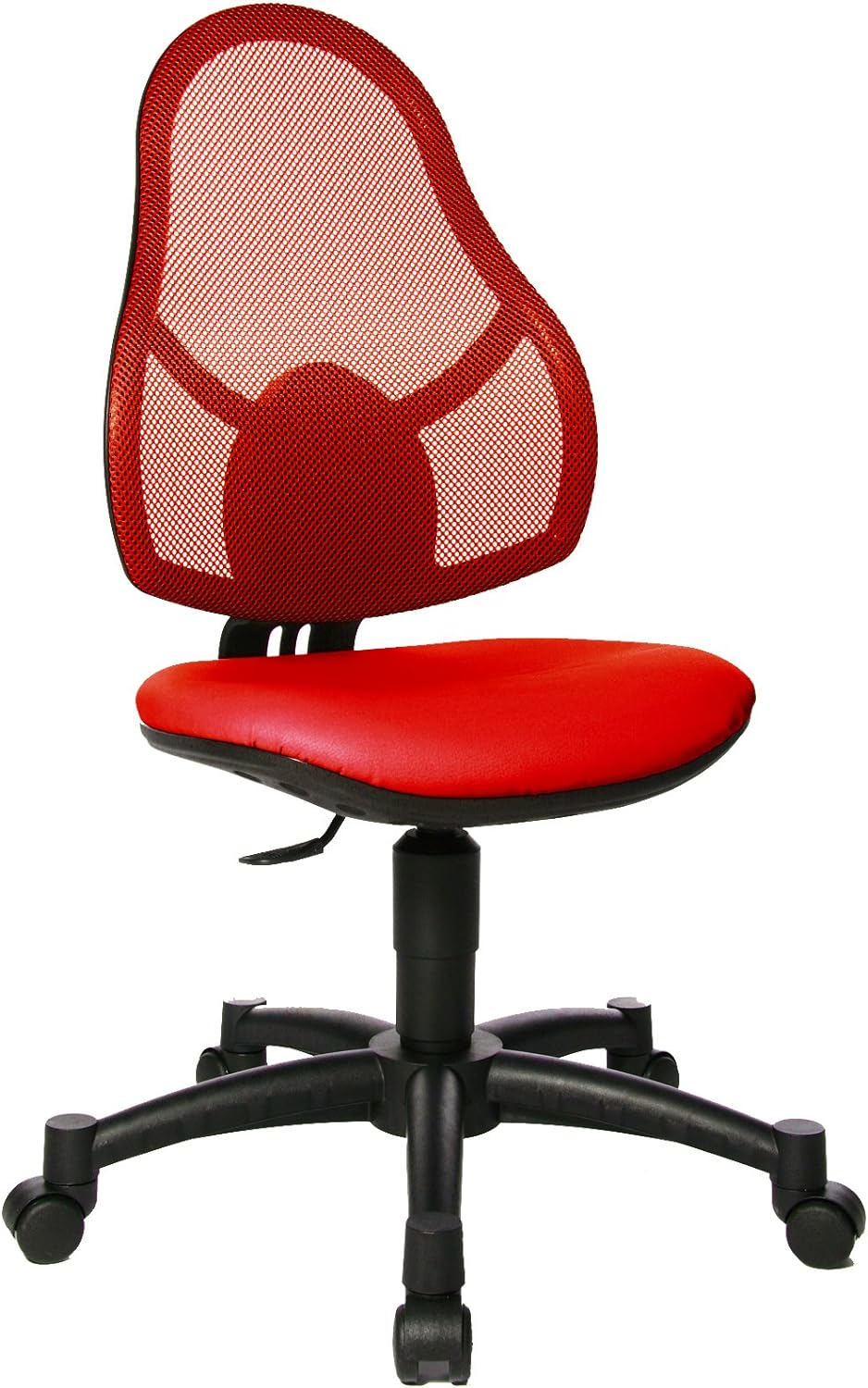 Topstar Open Art Junior, Schreibtischstuhl für Kinder und Jugendliche, Bezugsstoff, rot & 6991 Rolle