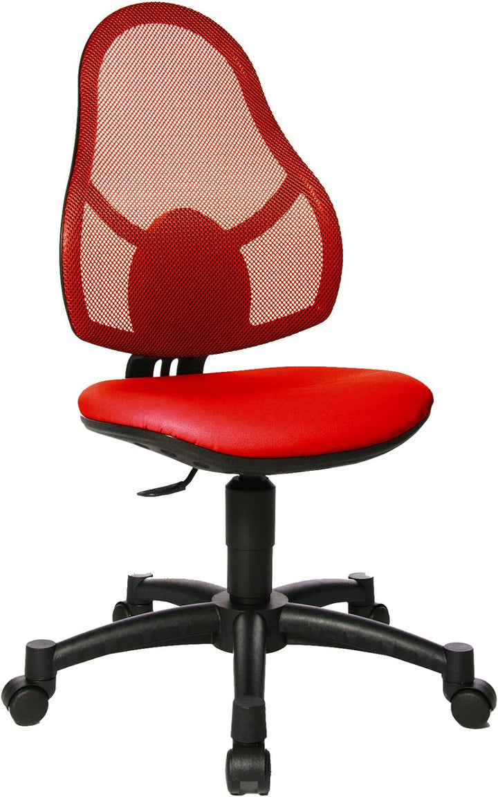 Topstar Open Art Junior, Schreibtischstuhl für Kinder und Jugendliche, Bezugsstoff, rot & 6991 Rolle