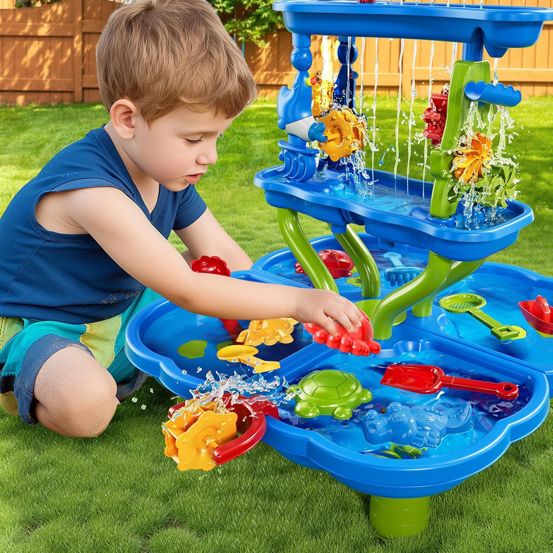JUKUDAHU Wasserspieltisch für Kinder 3-8 Jahre, Wassertisch Wasserfallteich | Sommerliche Outdoor St
