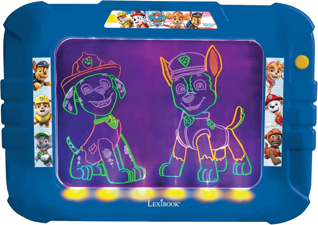 Lexibook Elektronisches Neon-Zeichenbrett Paw Patrol Helfer auf Vier Pfoten, für Kinder, künstlerisc