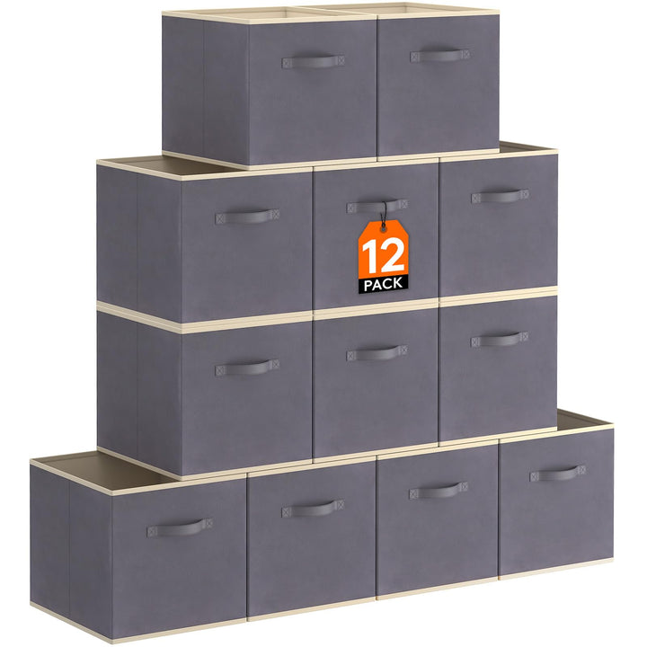 Lifewit 12 Stück Aufbewahrungswürfel, Aufbewahrungsbox aus Stoff, Ordnungsboxen aus Vliesstoff mit G