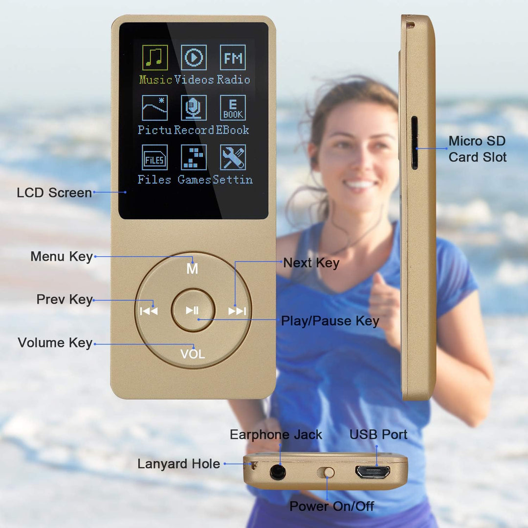 COVVY 8GB Tragbare MP3 Musik Player, Support bis zu 64GB SD Speicherkarte, Lossless Sound HiFi MP3 P