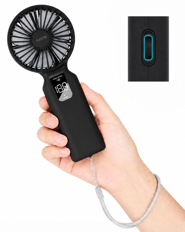 Funme Handventilator, 100 Windstufen &amp; 7 m/s Sturmmodus, 4000mAh Akku, 42H Ventilator Hand, Tragbare