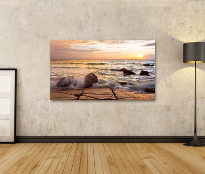 bilderfelix® Bunter Sonnenuntergang im tropischen Meer. Thailand Wandbild Leinwandbild Poster CXN 10