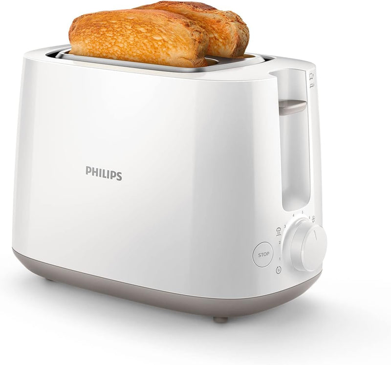 Philips HD9318/00 Wasserkocher Serie 3000, 1,7l, Federdeckel, LED-Anzeige, weiss & HD2581/00 Toaster