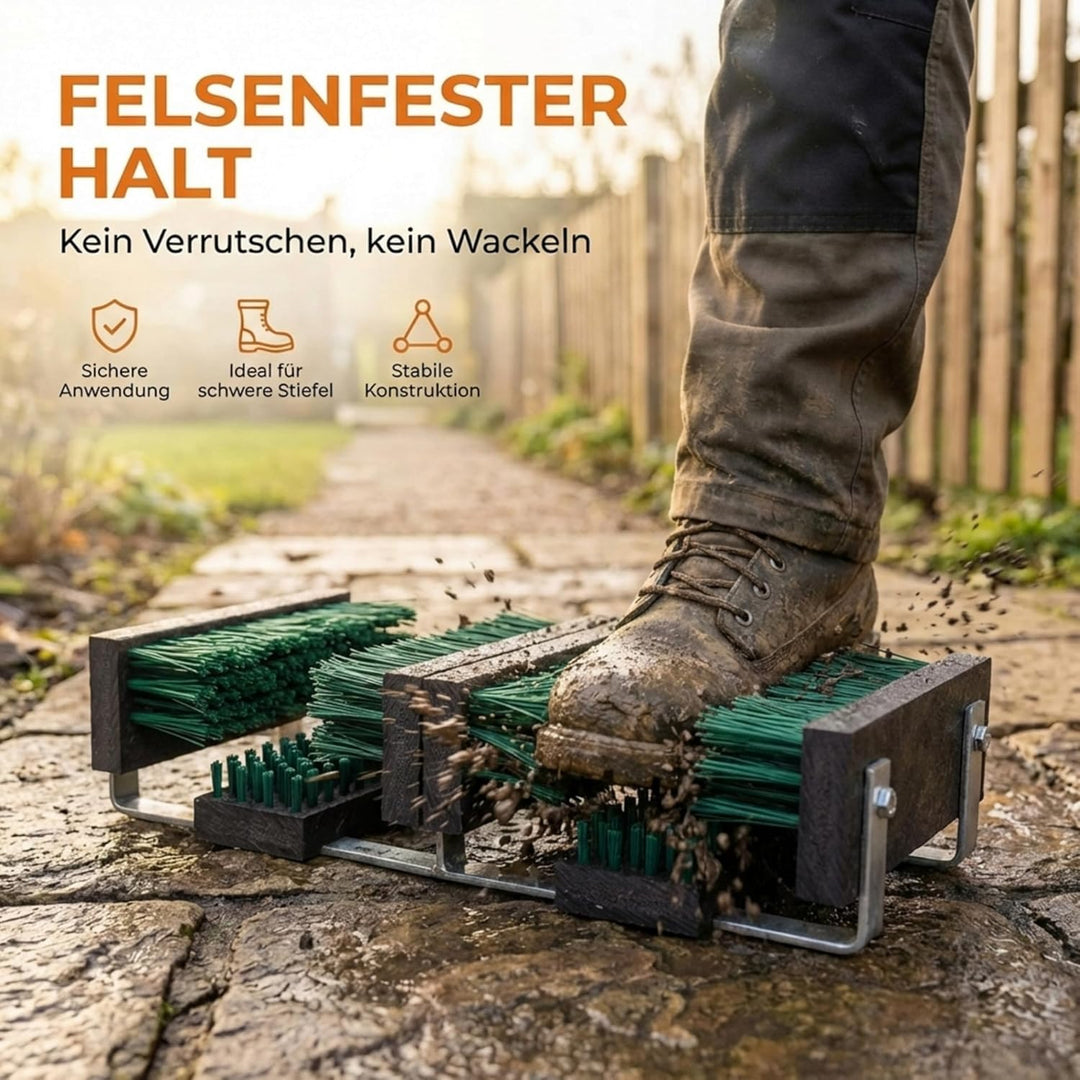 Borstelshop Schuhabstreifer mit Halterung - Fussabtreter Aussenbereich - Fussabtreter Aussen - Schuh