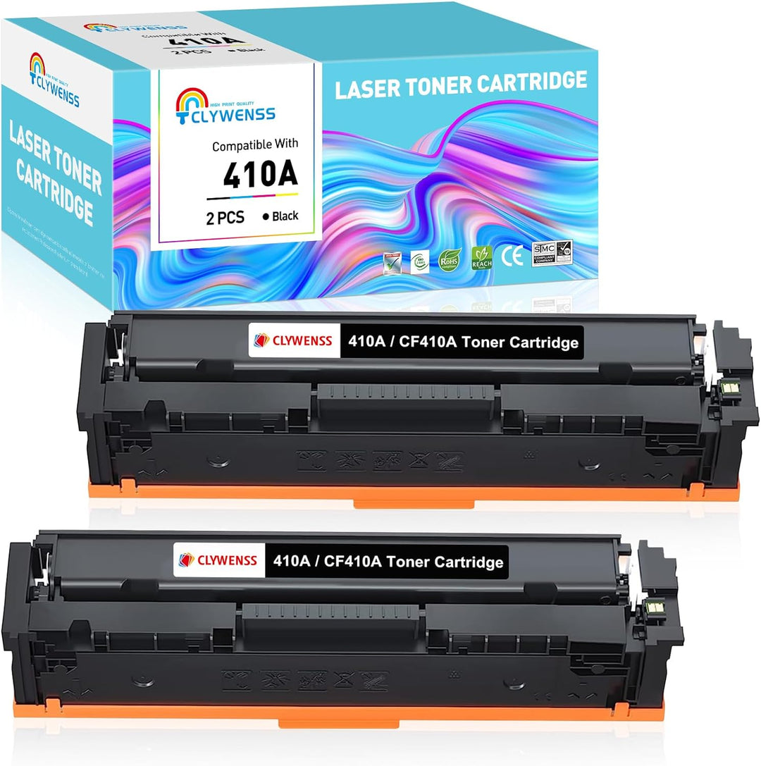 Clywenss 410A Schwarz Toner Kompatibel mit HP CF410A CF410X 410X Tonerkartuschen für Color Laserjet
