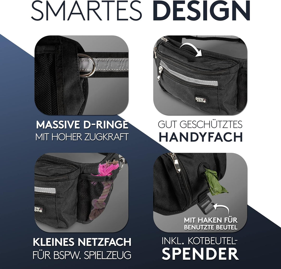 PAWZONE® Futterbeutel Hunde - Leckerlibeutel für Hunde - Bauchtasche für Hunde Zubehör - Leckerlitas