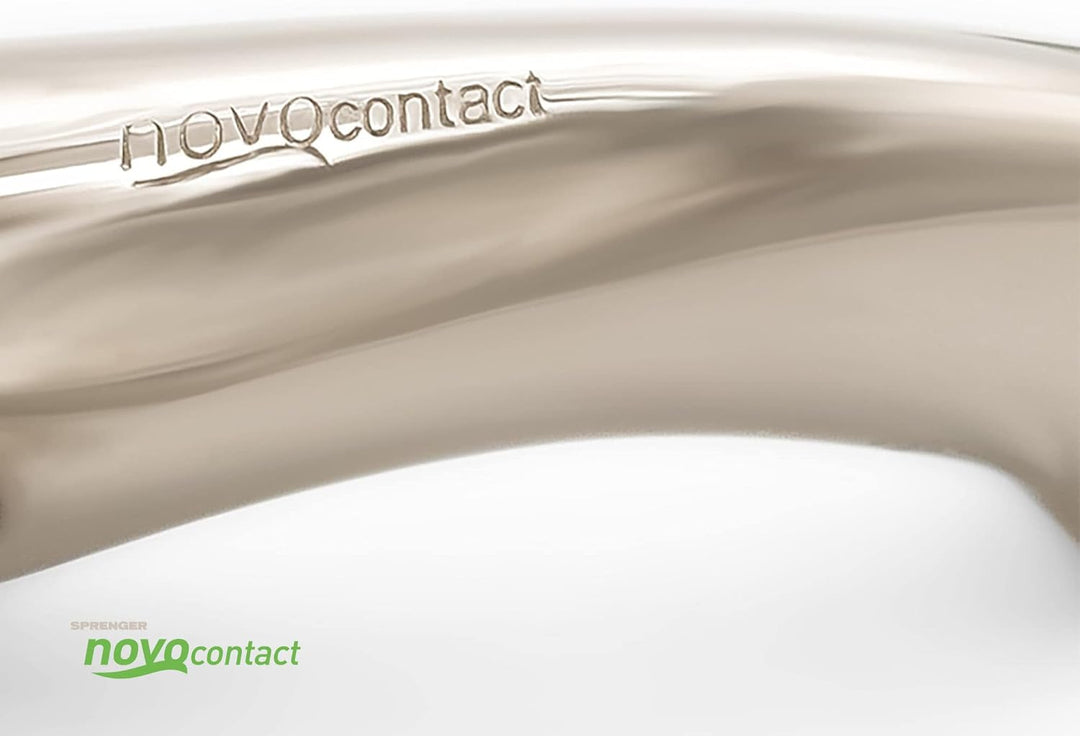 SPRENGER novocontact Olivenkopfgebiss mit D-förmigem Ring 14 mm doppelt gebrochen - Sensogan, 115 mm