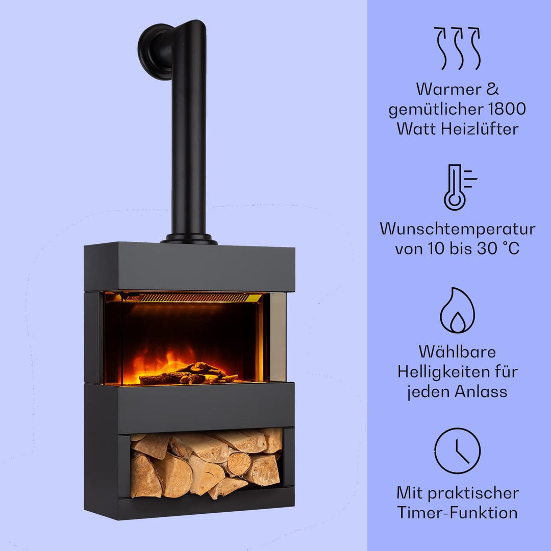 Klarstein Elektrokamin, Elektro Heizungen für Wohnzimmer & Innenräume, Elektrischer Kamin mit LED Fl
