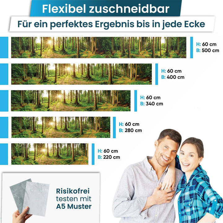 danario Küchenrückwand selbstklebend - Matt - Spritzschutz Küche - versteifte PET Folie - 0,4 mm - S