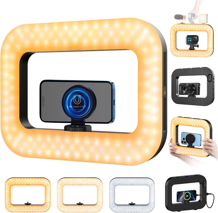 yAyusi Magnetisch Handylicht für Videoaufnahmen, Hand-Telefonstabilisator mit Licht, 8000mAh LED-Sel