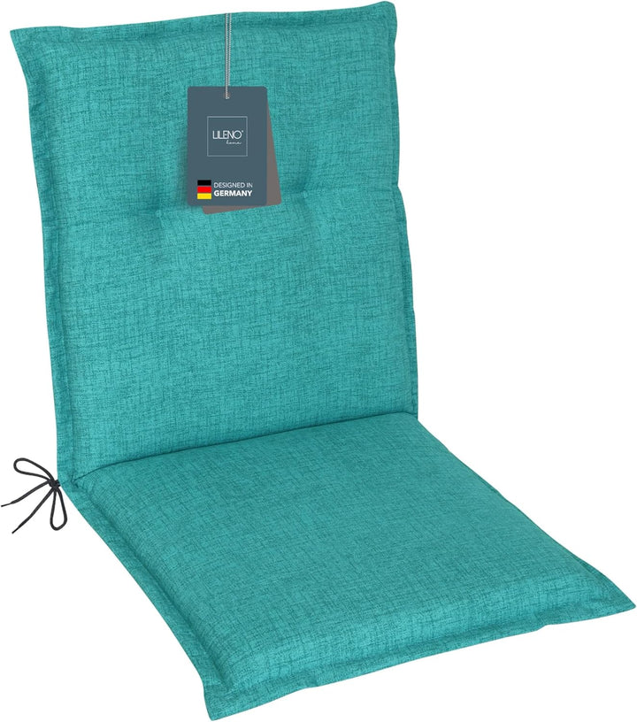LILENO HOME Gartenstuhl Auflagen als [1er Set - Niedriglehner] in Aqua - Bequeme Liegen als Sitzaufl