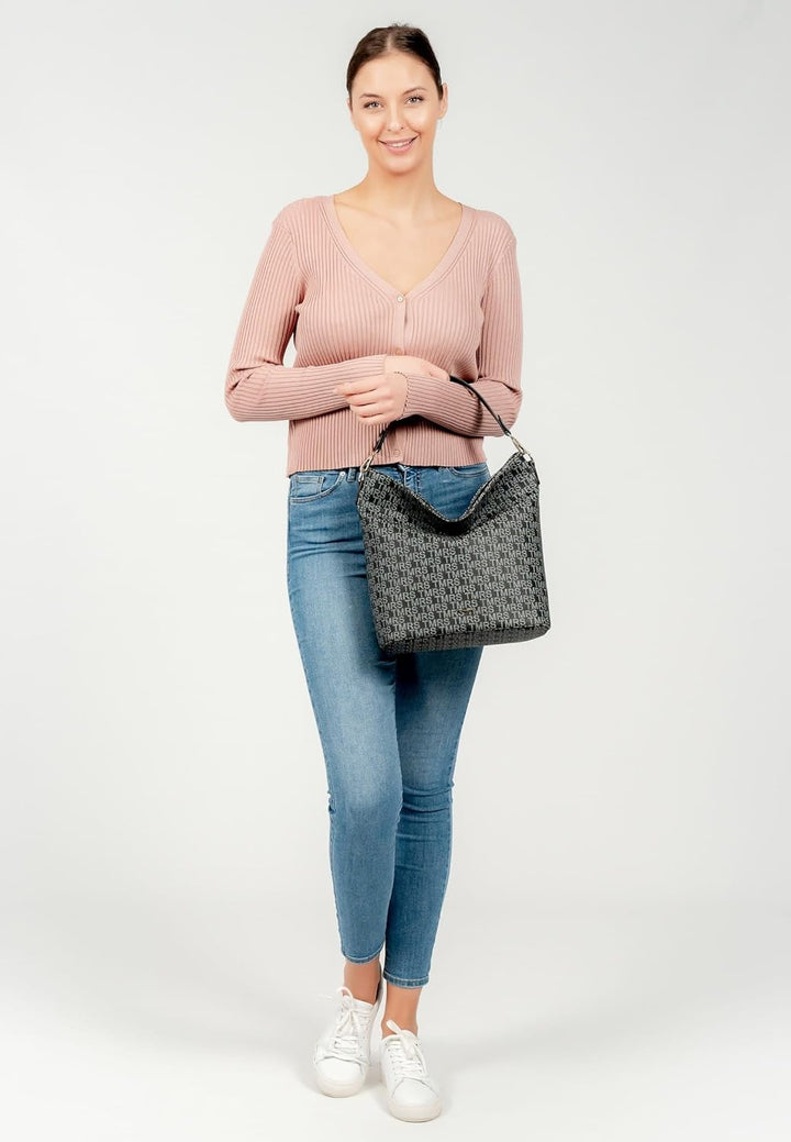 Tamaris Beutel Grace 31434 Damen Handtaschen Print Einheitsgrösse Schwarz, Einheitsgrösse Schwarz