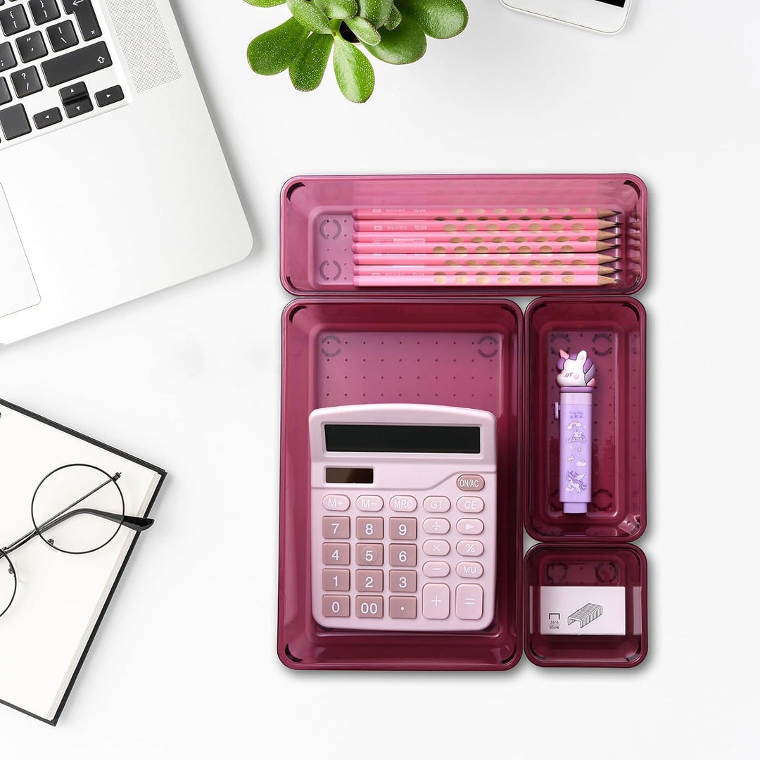 Schubladen Organizer, 25 Stück in 4 Grössen, Kunststoff, Schminktisch und Make-up Organizer, Ordnung