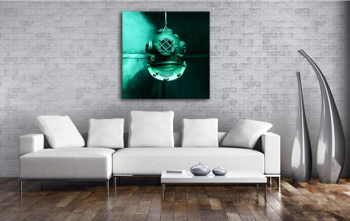 deyoli Dark alte antike Taucherglocke Format: 60x60 als Leinwandbild, Motiv fertig gerahmt auf Echth