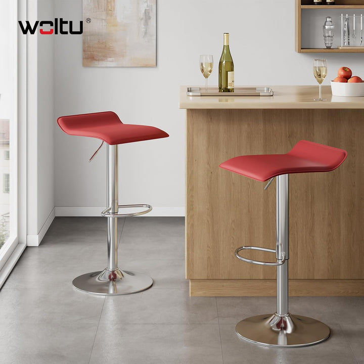 WOLTU 4er Set Barhocker Design Stuhl Drehstuhl Tresenstuhl，stufenlose Höhenverstellung, verchromter