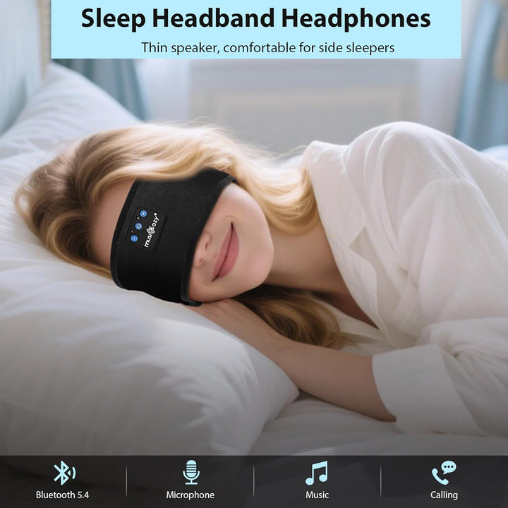 MUSICOZY Schlafkopfhörer Bluetooth 5.4, Bequem &amp; Ultraleicht Stirnband kopfhörer zum Schlafen mit Hi