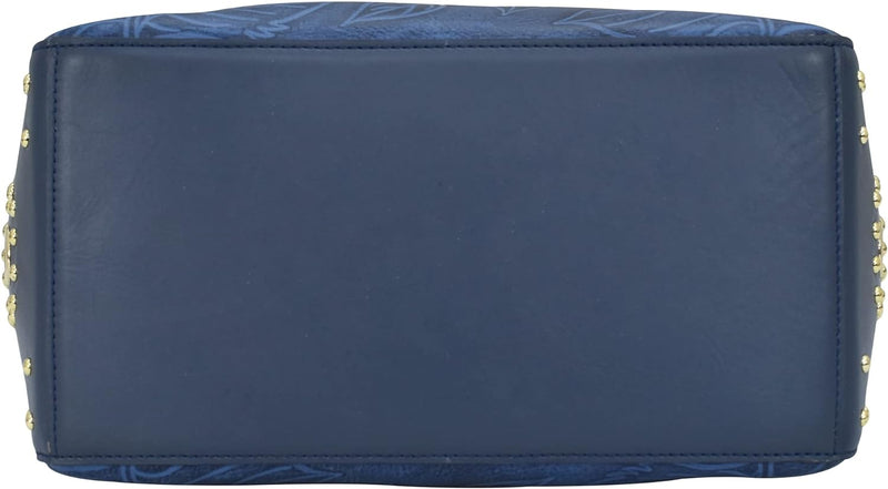 Anuschka Klassische Handbemalte Hobo Tasche aus echtem Leder mit beschlagenen Seitenfächern Tooled B