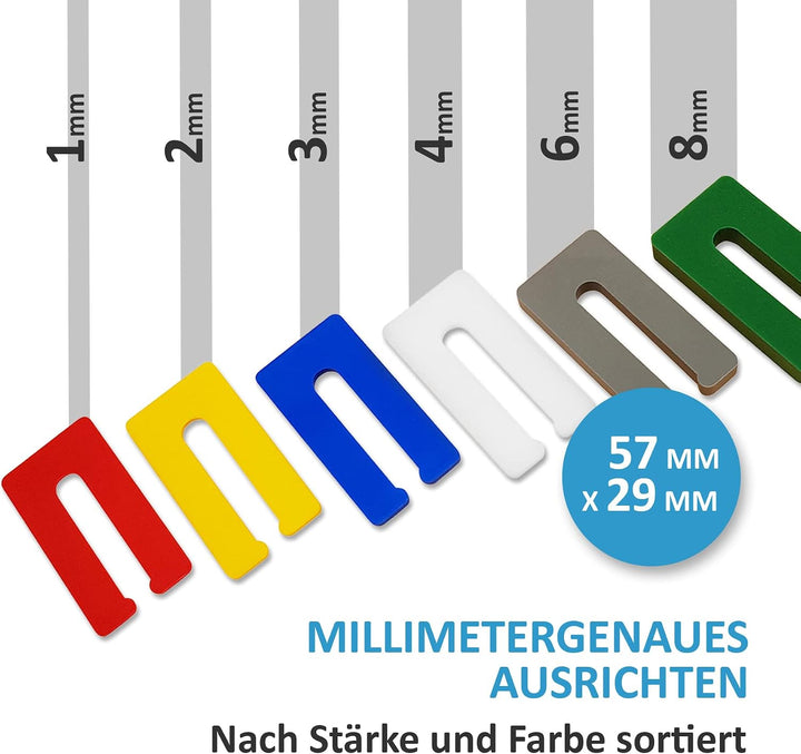 My Plast® 150 Stück 3 mm Ausgleichsplättchen – Verglasungsklötze, Montagekeile &amp; Unterlegeplatten |