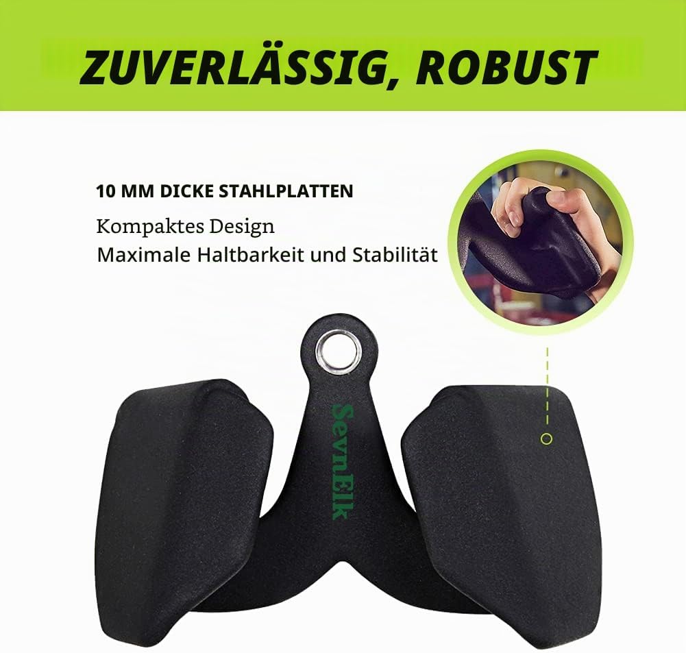 SevnElk LAT Griff für Kabelmaschinen für zu Hause oder im Fitnessstudio, Kombi-Trizeps-Presskabelauf