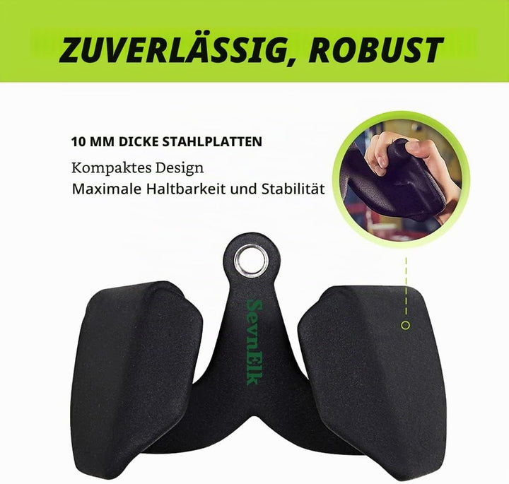SevnElk LAT Griff für Kabelmaschinen für zu Hause oder im Fitnessstudio, Kombi-Trizeps-Presskabelauf