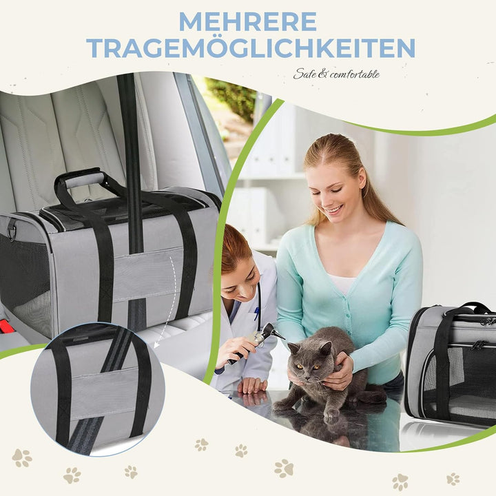 Bibykivn Transporttasche für Katze Hund, Katzentransportbox, Hundebox Faltbar Hundetasche Transportt