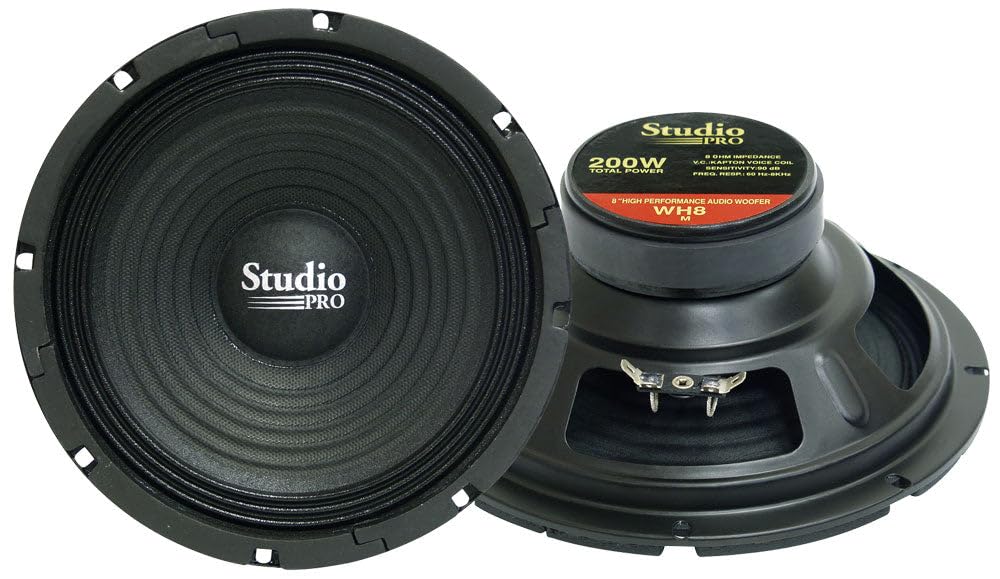 Pyramid WH8 200 Watt High Power Papierkegel 8 Ohm Subwoofer Standardverpackung, Standardverpackung