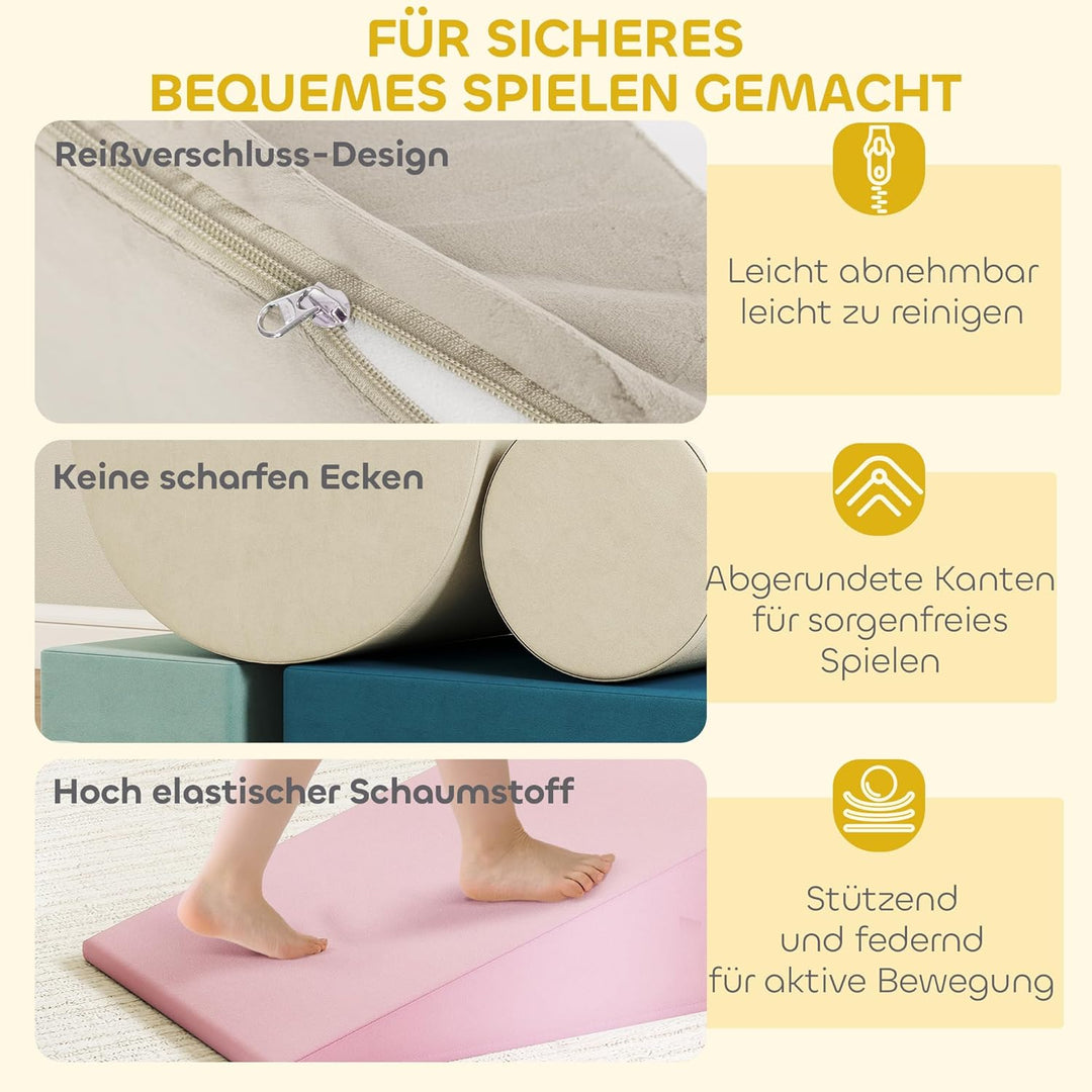 AIYAPLAY Kinder Schaumstoff Bausteine 5 Stück Klettern Riesenbausteine Softbausteine Grossbausteine