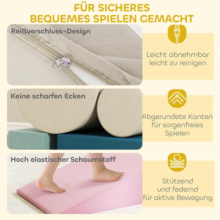 AIYAPLAY Kinder Schaumstoff Bausteine 5 Stück Klettern Riesenbausteine Softbausteine Grossbausteine