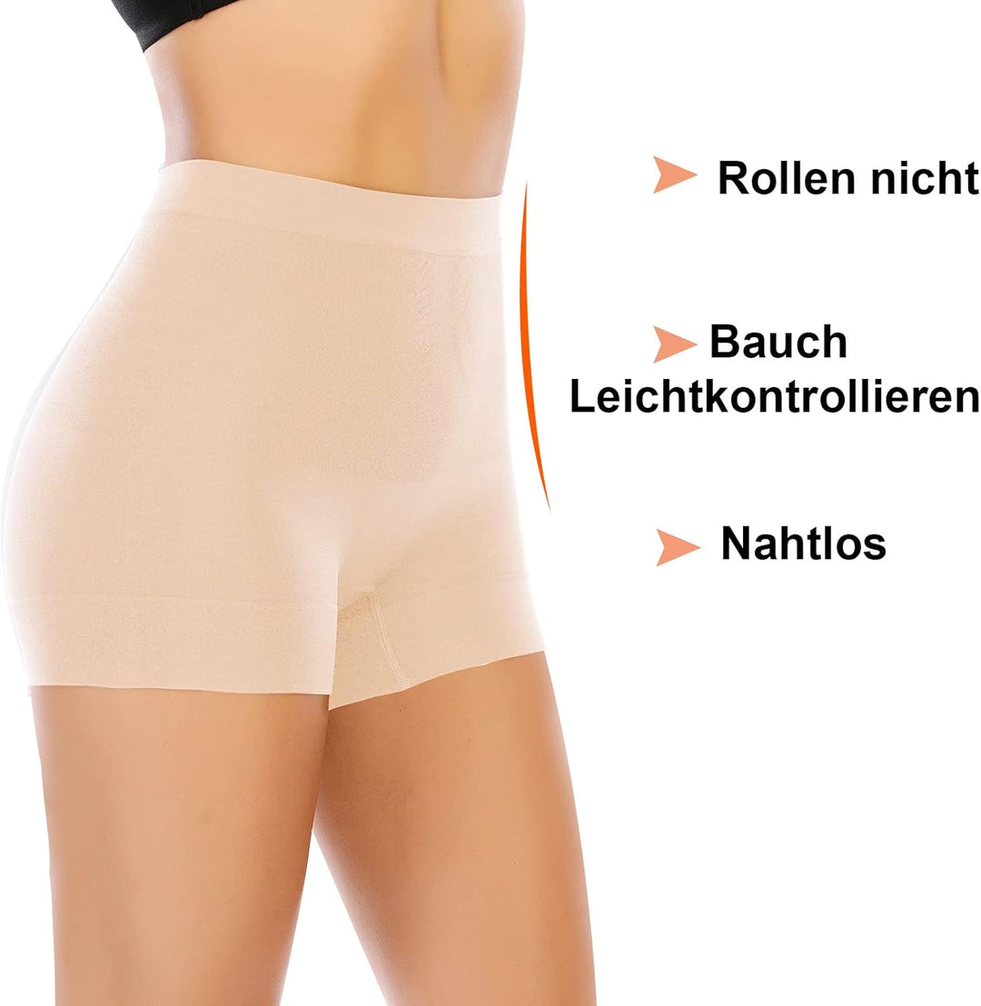 YARRCO Nahtlose Miederhose Leicht Formende Bauchweg Unterhose Damen Mittelhohe Taille Shapewear Kurz