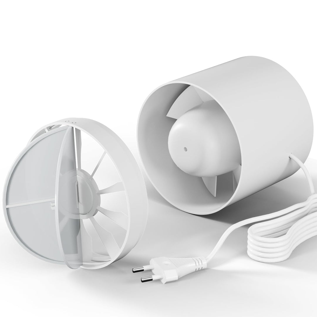 Kanal Rohrventilator,Inline-Abluftventilator 100 mm,135 m³/h,Hohe Qualität,Leise,Für Bad,WC,Küche,Ge