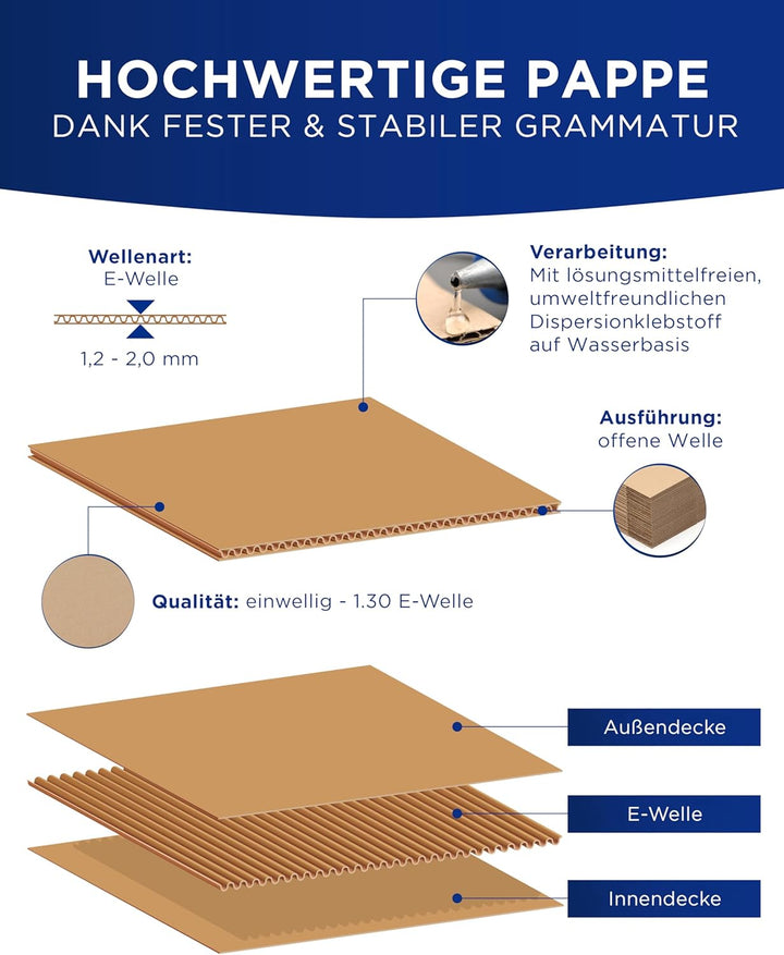 100 x Grossbriefkartons DIN A4 für die Post 332 x 245 x 15 mm Weiss