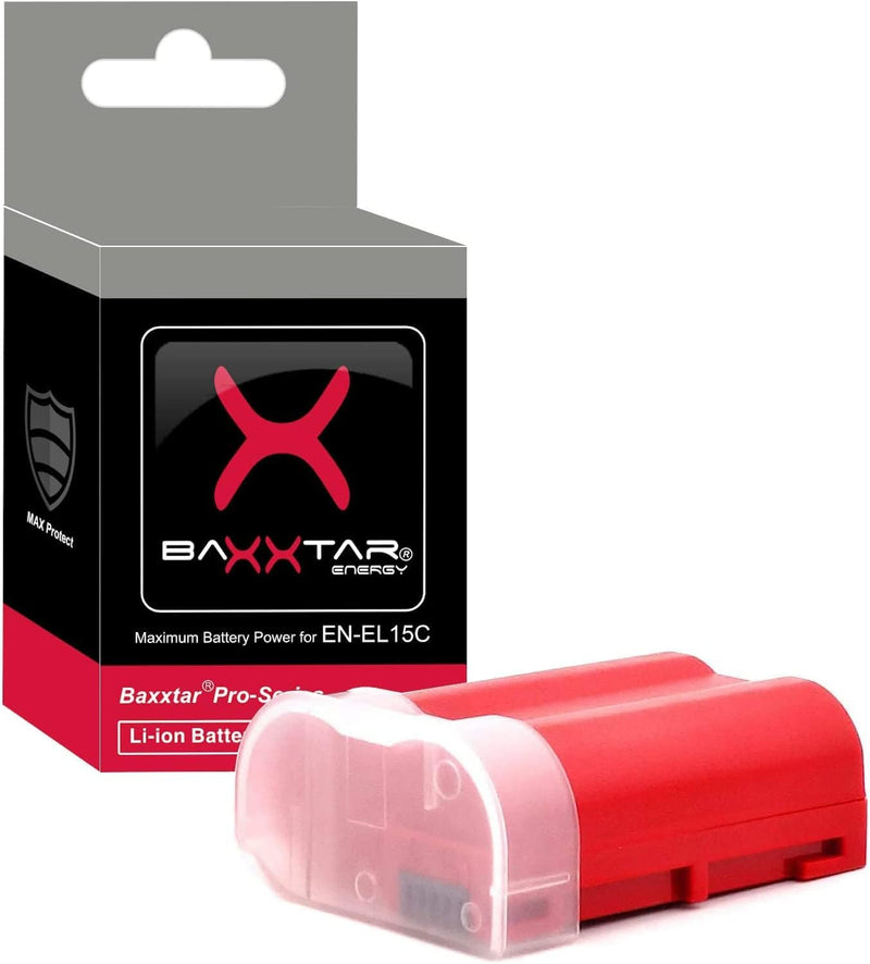 Baxxtar MaxProtect EN-EL15c Kamera-Akku 2X (2400mAh) mit NTC-Sensor und V1 Gehäuse - auch für Z5 Z6